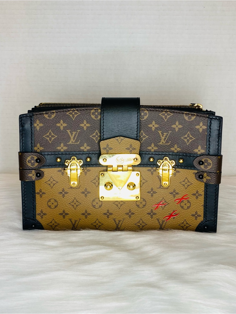 Louis Vuitton Trunk Clutch Tries Monogram Brown and Black